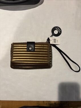 Samantha Brown Metallic Gold Quilted Wristlet